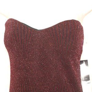 TRIXXI CLOTHING COMPANY Long DRESS Sparkly Eggplant NEW With Cutout Back